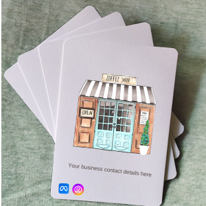 Greeting Cards For Cafe Shop | Custom Cards 15x9.25 CM
